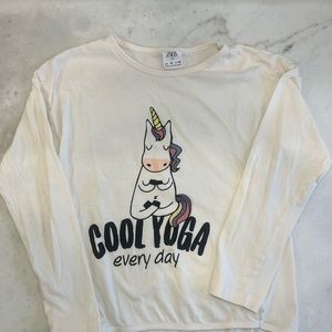 Zara Girls Long Sleeve Unicorn tee